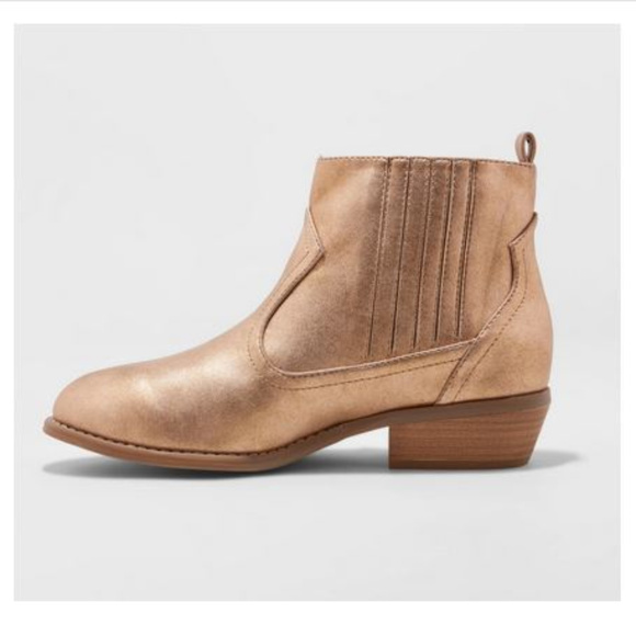 NWT Mettalic Western Ankle Boots-9 - Picture 3 of 4